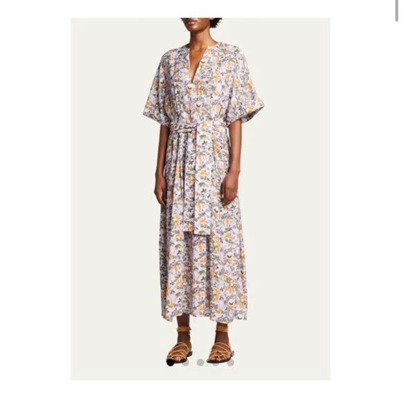 VINCE
Wisteria Vine Cuffed-Sleeve Belted Maxi Dress - Picture 1 of 5